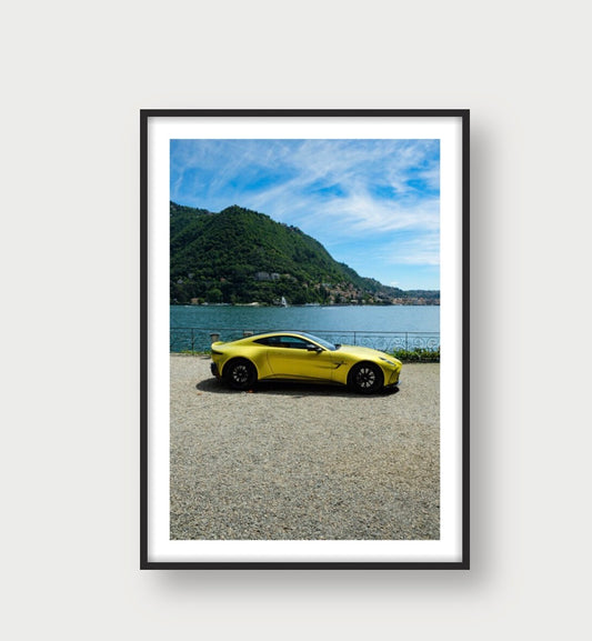 Aston Martin Vantage Lake Como print Wall Art- Luxury Automotive Photography Print (Limited Edition)