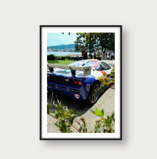 McLaren F1 GTR Lake Como print Wall Art- Luxury Automotive Photography Print (Limited Edition)