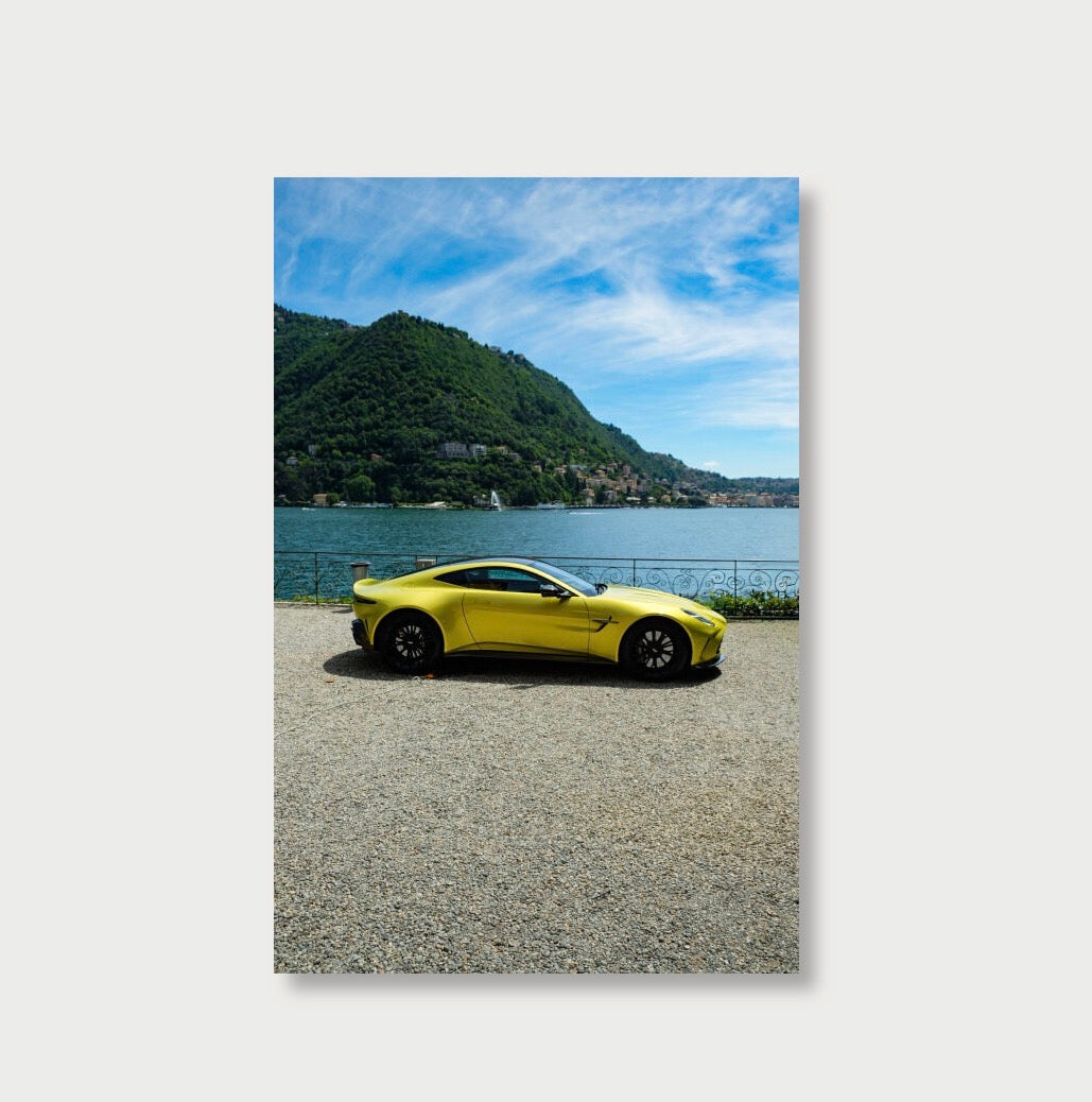 Aston Martin Vantage lake Como Unframed print Wall Art- Luxury Automotive Photography Print (Limited Edition)
