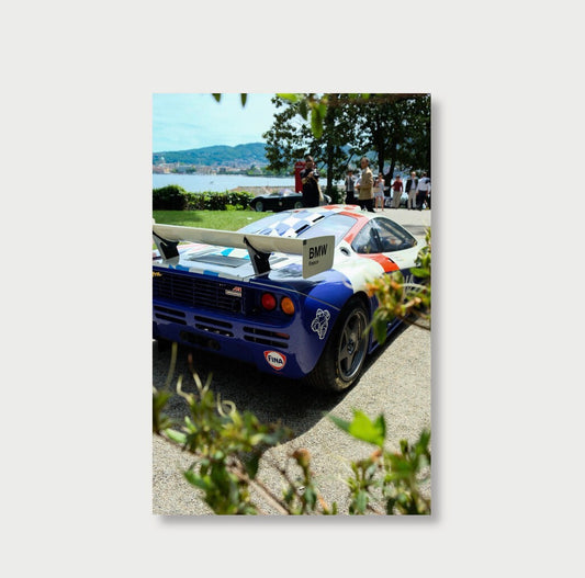 McLaren F1 GTR lake Como Unframed print Wall Art- Luxury Automotive Photography Print (Limited Edition)