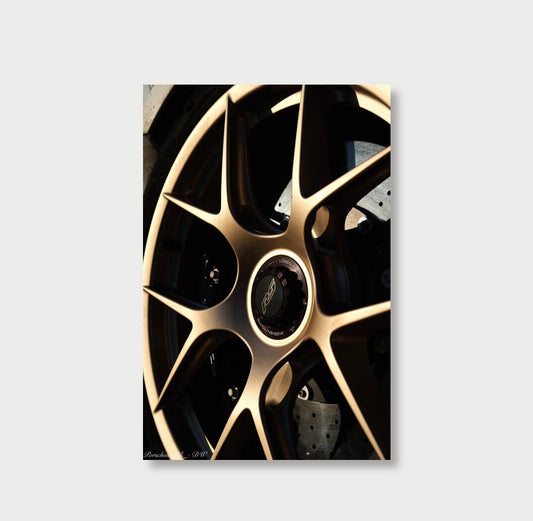 992 GT3 RS Wheel shot Unframed print Wall Art- Luxury Automotive Photography Print (Limited Edition)